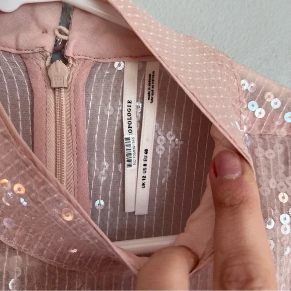 Anthropologie Sequin Ombre Mock Neck Sleeveless Midi Dress Ombre - Picture 9 of 12